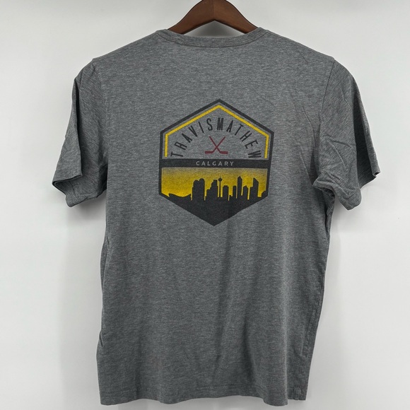 Travis Mathew Mens gray Short Sleeve Graphic T-Shirt Size LG - Picture 1 of 11